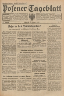 Posener Tageblatt. Jg.72, Nr. 268 (22 November 1933) + dod.