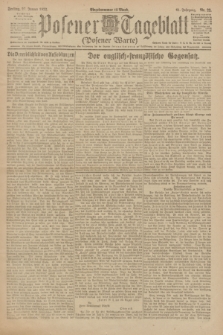 Posener Tageblatt (Posener Warte). Jg.61, Nr. 22 (27 Januar 1922) + dod.
