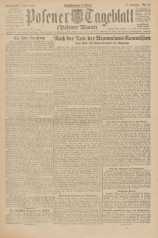 Posener Tageblatt (Posener Warte). Jg.61, Nr. 74 (1 April 1922) + dod.