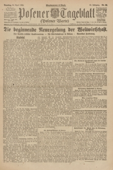 Posener Tageblatt (Posener Warte). Jg.61, Nr. 92 (25 April 1922) + dod.