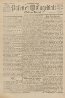 Posener Tageblatt (Posener Warte). Jg.61, Nr. 176 (8 August 1922) + dod.