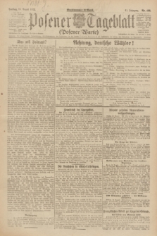 Posener Tageblatt (Posener Warte). Jg.61, Nr. 190 (25 August 1922) + dod.