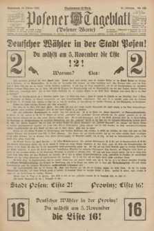 Posener Tageblatt (Posener Warte). Jg.61, Nr. 245 (28 Oktober 1922) + dod.