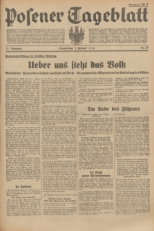 Posener Tageblatt. Jg.73, Nr. 25 (1 Februar 1934) + dod.