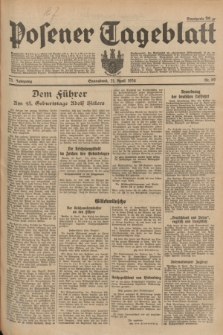 Posener Tageblatt. Jg.73, Nr. 89 (21 April 1934) + dod.