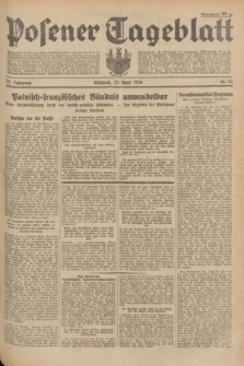 Posener Tageblatt. Jg.73, Nr. 92 (25 April 1934) + dod.