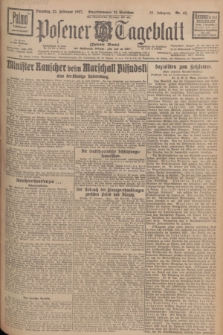 Posener Tageblatt (Posener Warte). Jg.66, Nr. 42 (22 Februar 1927) + dod.