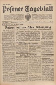 Posener Tageblatt = Poznańska Gazeta Codzienna. Jg.78, Nr. 36 (14 Februar 1939) + dod.