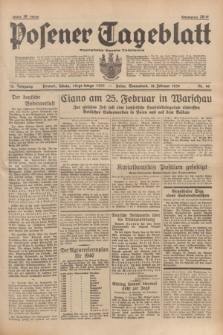 Posener Tageblatt = Poznańska Gazeta Codzienna. Jg.78, Nr. 40 (18 Februar 1939) + dod.