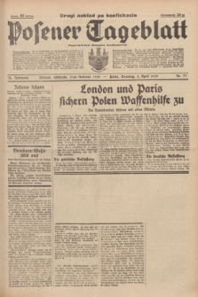 Posener Tageblatt = Poznańska Gazeta Codzienna. Jg.78, Nr. 77 (2 April 1939) + dod. (drugi nakład po konfiskacie)