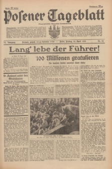 Posener Tageblatt = Poznańska Gazeta Codzienna. Jg.78, Nr. 91 (21 April 1939) + dod.