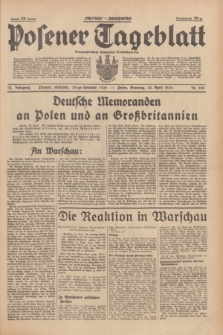 Posener Tageblatt = Poznańska Gazeta Codzienna. Jg.78, Nr. 100 (30 April 1939) + dod.