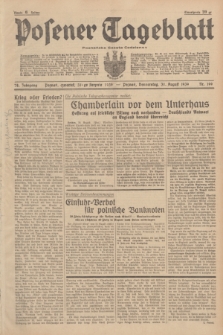 Posener Tageblatt = Poznańska Gazeta Codzienna. Jg.78, Nr. 199 (31 August 1939) + dod.