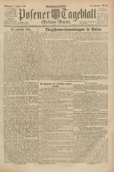 Posener Tageblatt (Posener Warte). Jg.62, Nr. 12 (17 Januar 1923) + dod.