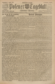 Posener Tageblatt (Posener Warte). Jg.62, Nr. 21 (27 Januar 1923) + dod.