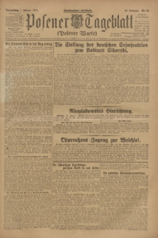 Posener Tageblatt (Posener Warte). Jg.62, Nr. 25 (1 Februar 1923) + dod.