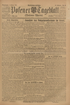 Posener Tageblatt (Posener Warte). Jg.62, Nr. 38 (17 Februar 1923)