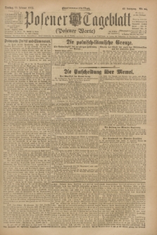Posener Tageblatt (Posener Warte). Jg.62, Nr. 43 (23 Februar 1923) + dod.
