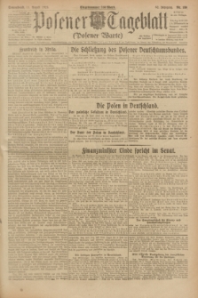 Posener Tageblatt (Posener Warte). Jg.62, Nr. 180 (11 August 1923) + dod.