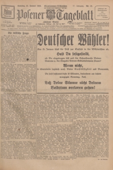 Posener Tageblatt (Posener Warte). Jg.67, Nr. 12 (15 Januar 1928) + dod.