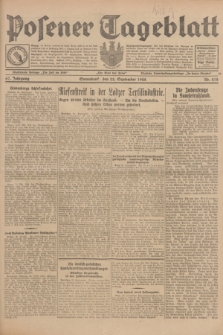 Posener Tageblatt. Jg.67, Nr. 218 (22 September 1928) + dod.