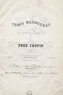 Trois mazourkas : pour le piano : op. 59