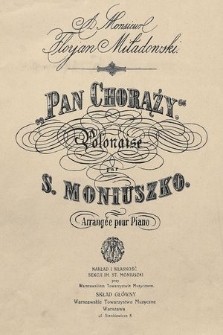 Pan Chorąży : polonaise : arrangée pour piano