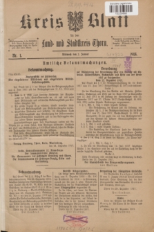 Kreis-Blatt für den Land - und Stadtkreis Thorn. 1918, Nr. 1 (2 Januar)