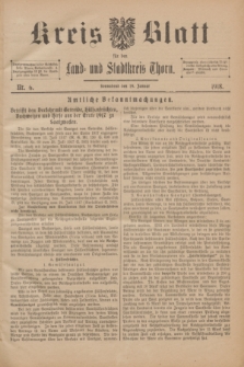 Kreis-Blatt für den Land - und Stadtkreis Thorn. 1918, Nr. 6 (19 Januar) + dod.