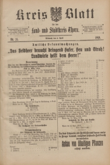 Kreis-Blatt für den Land - und Stadtkreis Thorn. 1918, Nr. 27 (3 April)