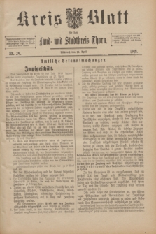 Kreis-Blatt für den Land - und Stadtkreis Thorn. 1918, Nr. 29 (10 April) + dod.