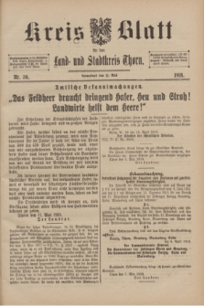 Kreis-Blatt für den Land - und Stadtkreis Thorn. 1918, Nr. 38 (11 Mai)