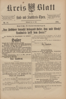 Kreis-Blatt für den Land - und Stadtkreis Thorn. 1918, Nr. 39 (15 Mai)