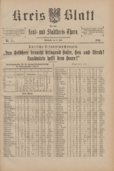 Kreis-Blatt für den Land - und Stadtkreis Thorn. 1918, Nr. 53 (3 Juli)