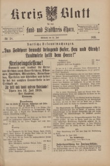Kreis-Blatt für den Land - und Stadtkreis Thorn. 1918, Nr. 59 (24 Juli)