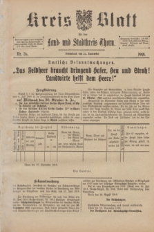 Kreis-Blatt für den Land - und Stadtkreis Thorn. 1918, Nr. 76 (21 September) + dod.