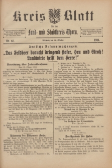 Kreis-Blatt für den Land - und Stadtkreis Thorn. 1918, Nr. 87 (30 Oktober)