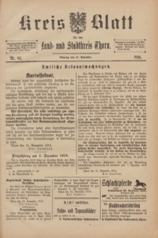 Kreis-Blatt für den Land - und Stadtkreis Thorn. 1918, Nr. 93 (19 November)