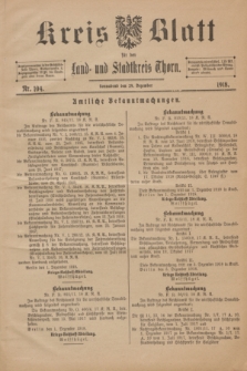 Kreis-Blatt für den Land - und Stadtkreis Thorn. 1918, Nr. 104 (29 Dezember)