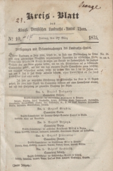 Kreis-Blatt des Königl. Preußischen Landraths-Amtes Thorn. Jg.2, No 10 (6 März 1835) + dod.