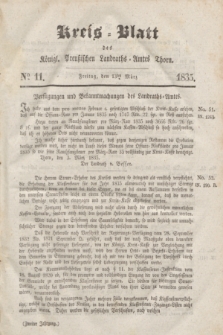 Kreis-Blatt des Königl. Preußischen Landraths-Amtes Thorn. Jg.2, No 11 (13 März 1835)