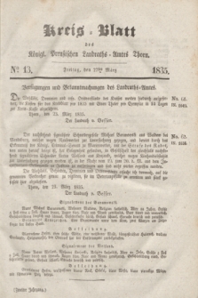 Kreis-Blatt des Königl. Preußischen Landraths-Amtes Thorn. Jg.2, No 13 (27 März 1835)