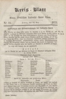 Kreis-Blatt des Königl. Preußischen Landraths-Amtes Thorn. Jg.2, No 19 (8 Mai 1835)