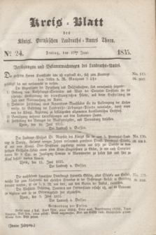 Kreis-Blatt des Königl. Preußischen Landraths-Amtes Thorn. Jg.2, No 24 (12 Juni 1835)