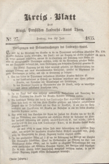 Kreis-Blatt des Königl. Preußischen Landraths-Amtes Thorn. Jg.2, No 27 (3 Juli 1835)