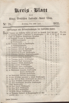 Kreis-Blatt des Königl. Preußischen Landraths-Amtes Thorn. Jg.2, No 28 (10 Juli 1835)