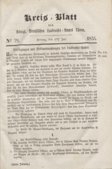 Kreis-Blatt des Königl. Preußischen Landraths-Amtes Thorn. Jg.2, No 29 (17 Juli 1835) + dod.