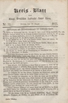 Kreis-Blatt des Königl. Preußischen Landraths-Amtes Thorn. Jg.2, No 32 (7 August 1835)