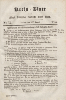 Kreis-Blatt des Königl. Preußischen Landraths-Amtes Thorn. Jg.2, No 33 (14 August 1835)
