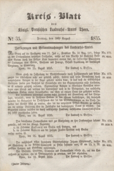 Kreis-Blatt des Königl. Preußischen Landraths-Amtes Thorn. Jg.2, No 35 (28 August 1835)